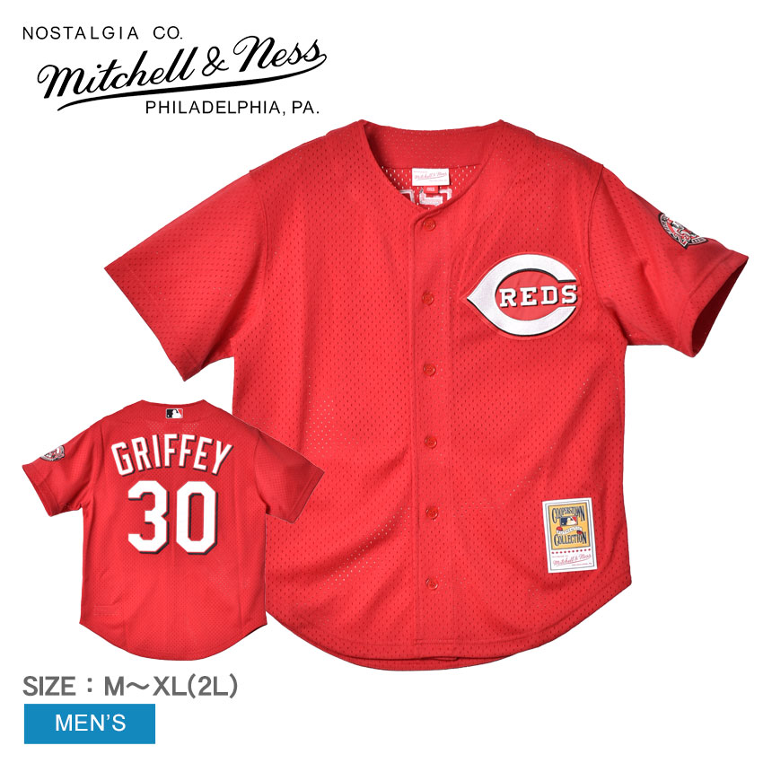 ミッチェルアンドネス ユニフォーム メンズ MITCHELL ＆ NESS MLB AUTHENTIC KEN GRIFFEY JR CINCINNATI REDS 2000 BUTTON FRONT JERSEY ABBF3108-CRE00KGJSCAR ウエア トップス ベースボールジャージ ストリート オーセンティック MLB|slz|｜Z-SPORTS
