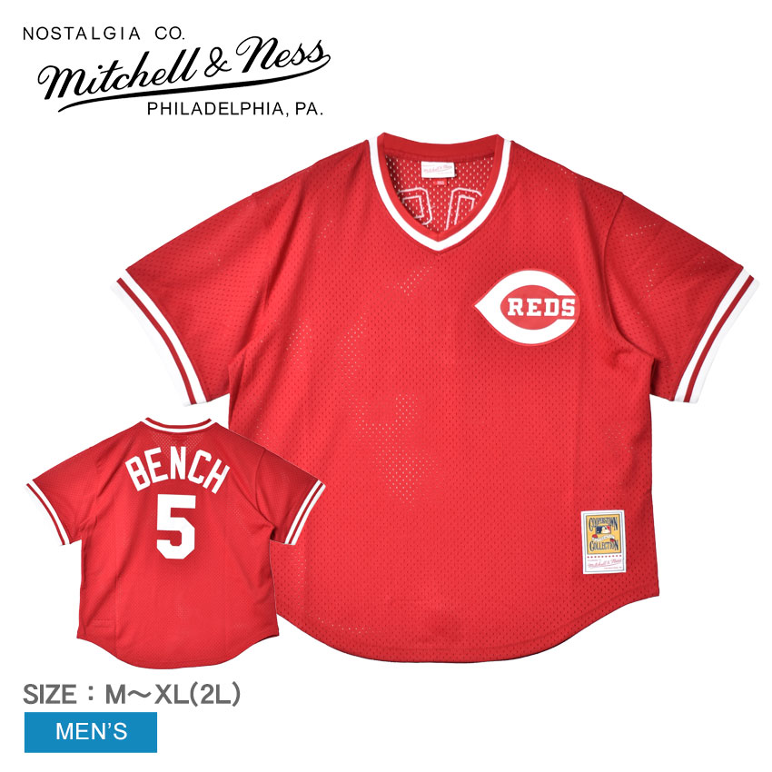 ミッチェルアンドネス ユニフォーム メンズ MITCHELL ＆ NESS MLB AUTHENTIC JOHNNY BENCH CINCINNATI REDS 1983 PULLOVER JERSEY ABPJ3064-CRE83JBNSCAR ウエア トップス ベースボールジャージ ストリート オーセンティック ブランド