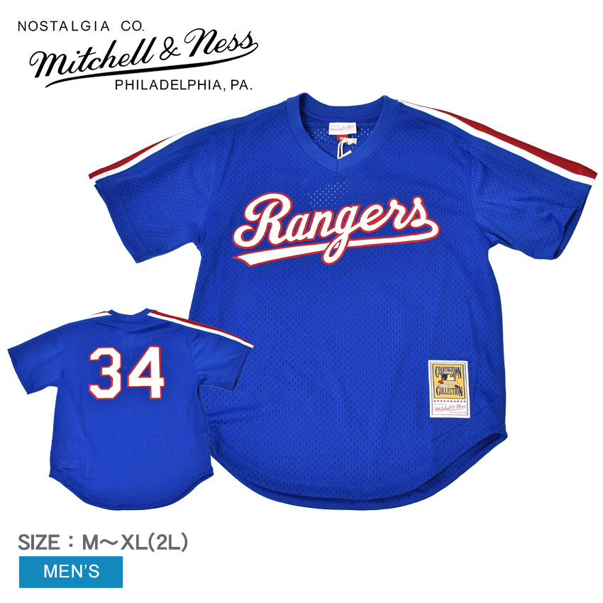 ミッチェルアンドネス ユニフォーム メンズ MLB AUTHENTIC NOLAN RYAN TEXAS RANGERS 1989 PULLOVER JERSEY MITCHELL ＆ NESS ABPJ3005-TRN89NRYROYA ウエア トップス ノーラン・ライアン MLB ベースボールジャージ ストリート