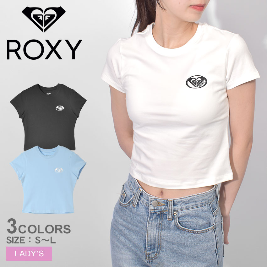 AUS発★ROXY★コットン クロップド丈 ロゴ入り 半袖 Tシャツ ROXY tシャツ RAINBOW MOUNTAIN/ロキシークロップド半袖Tシャツ
