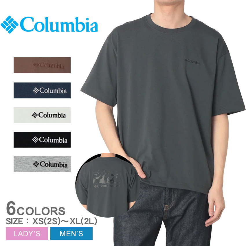 コロンビア ロマビスタグラフィックショートスリーブTシャツ 半袖Tシャツ メンズ レディース ブラック 黒 グレー COLUMBIA Loma Vista Graphic SS Tee PM0960 トップス クルーネック シャツ Tシャツ アウトドア 吸湿速乾 紫外線対策 国内正規品
