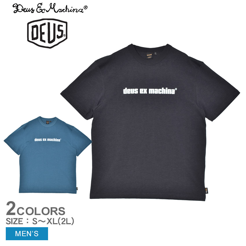 デウス エクス マキナ SCREEN TEE 半袖Tシャツ メンズ ブラック 黒 ブルー 青 DEUS EX MACHINA DMP251983B Tシャツ ウェア ウエア トップス 半袖 おしゃれ クルーネック ロゴ シンプル ワンポイント カジュアル