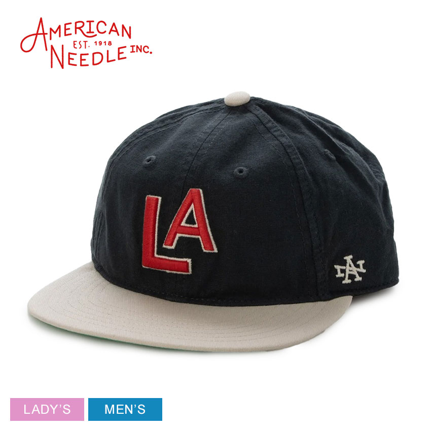 アメリカンニードル Line Out Los Angeles Angels 帽子 メンズ レディース ネイビー 紺 AMERICAN NEEDLE SMU700C-LOSA ベースボールキャップ 刺繍 6パネル ストラップ 調整可能 カジュアル アメカジ アウトドア レジャー タウンユース