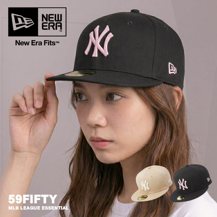 ニューエラ MLB リーグ エッセンシャル 59FIFTY 帽子 メンズ レディース ブラック 黒 ベージュ NEW ERA 60298738 60298742 キャップ ベースボールキャップ BBキャップ 野球帽 5950 野球 メジャーリーグ 刺繍 刺しゅう ロゴ ブランド|slz|