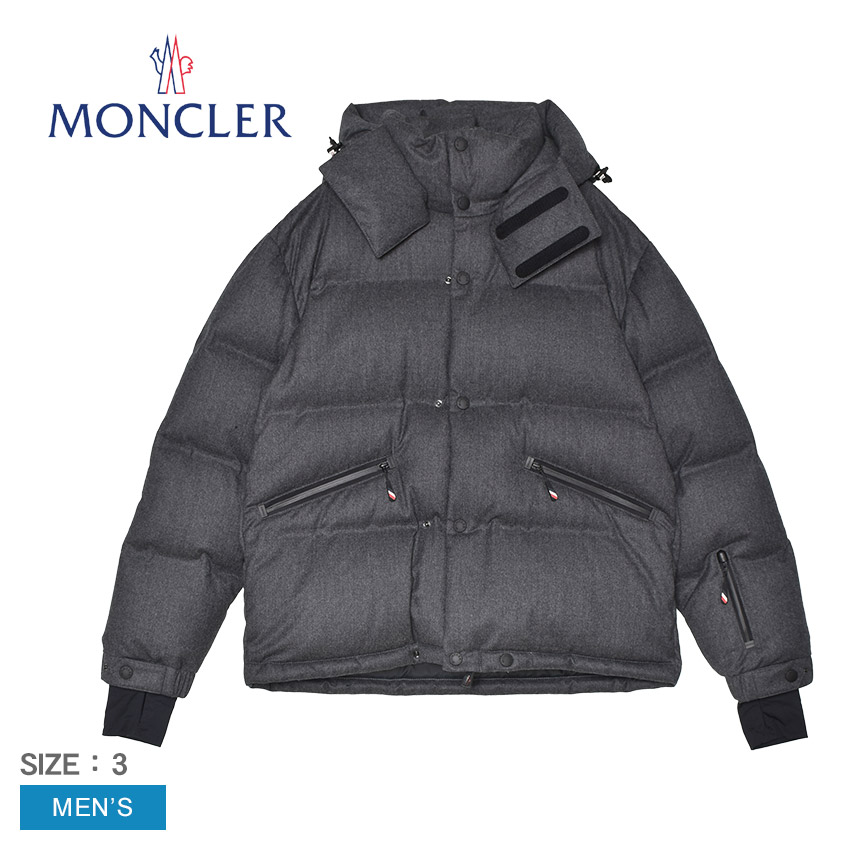 モンクレール Krun ショートダウンジャケット ダウンジャケット メンズ グレー MONCLER KRUN GIUBBOTTO J20971A00035597UD トップス アウター 上着 保温 防寒 ブランド ロゴ シンプル フルジップ ダウン フード ポケット 撥水 はっ水