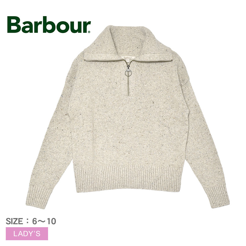 バブアー ラベンズデール ハーフ ジップ ニット ジャンパー セーター レディース ベージュ BARBOUR Lavensdale Half-Zip Knitted Jumper LKN1579 ウール混 トップス ニット 長袖 セーター ウェア シンプル ハーフジップ カジュアル