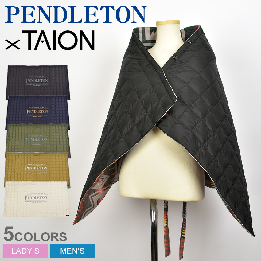 ペンドルトン アウター メンズ レディース 4WAY ポンチョ PENDLETON 4WAY PONCHO PDT-TON-223013 コラボ コラボレーション TAION タイオン 防寒 冬物 保温 上着 羽織 ブランケット スカート リバーシブル 中綿 ダウン アウトドア