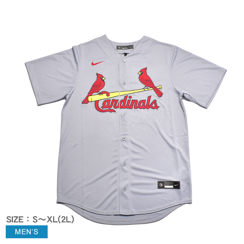 ナイキ OFFICIAL REPLICA JERSEY ユニフォーム メンズ グレー 赤 NIKE T770-SCG2-CD7-M04 ウエア トップス 半袖 Tシャツ ヤディアー・モリーナ　セントルイス・カージナルス MLB メジャーリーグ ブランド