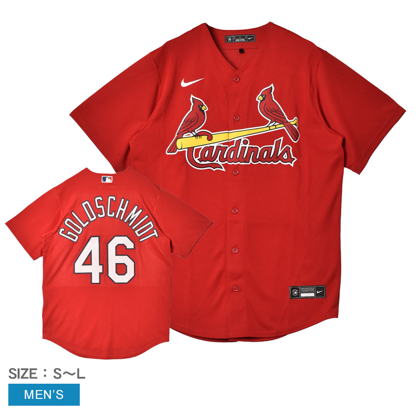 ナイキ OFFICIAL REPLICA JERSEY ユニフォームシャツ メンズ レッド 赤 NIKE T770-SCSS ポール・ゴールドシュミット セントルイス・カージナルス MLB メジャーリーグ トップス ベースボールシャツ ユニフォーム ウェア 半袖 レプリカ ZSPO