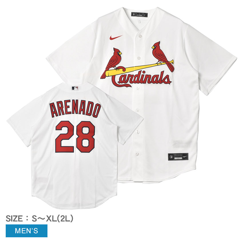 ナイキ OFFICIAL REPLICA JERSEY ユニフォームシャツ メンズ ホワイト 白 NIKE T770-SCW1 ノーラン・アレナド セントルイス・カージナルス MLB メジャーリーグ トップス ベースボールシャツ ユニフォーム ウェア 半袖 レプリカ 野球 ZSPO