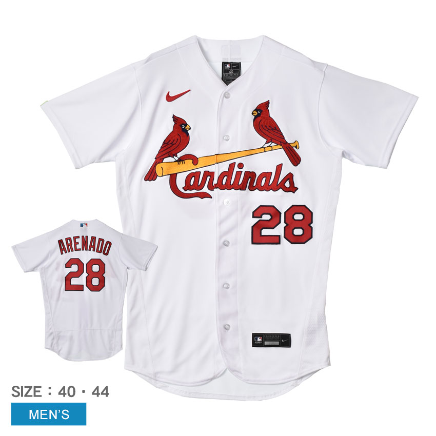 ナイキ ユニフォームシャツ メンズ ホワイト 白 レッド 赤 NIKE OFFICIAL AUTHENTICJERSEY 8900-SC11-SC9-A28 ノーラン・アレナド セントルイス・カージナルス MLB メジャーリーグ 公式アイテム ベースボールシャツ オーセンティック ZSPO
