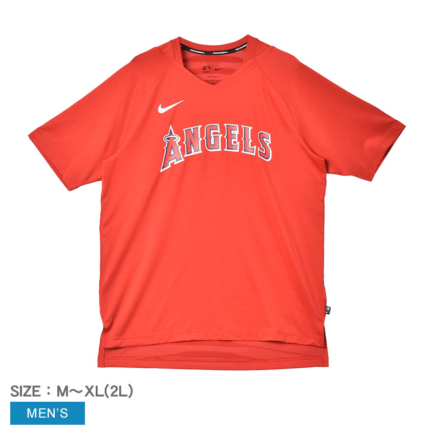 【ネコポス配送】ナイキ Dri-Fit Pregame Top Short Sleeve Tee 半袖Tシャツ メンズ レッド 赤 NIKE NACS-62Q ウエア トップス ロサンゼルス・エンゼルス MLB メジャーリーグ ブランド カジュアル スポーツ スポーティ ロゴ 半袖 人気|slz|