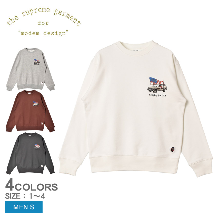 【国内買付】KAMIYA EMBROIDERY BREACHED PULLOVER スウェット KAMIYA]Logo Embroidered Bleach Sweatshirt/KHAKI(G13PO067