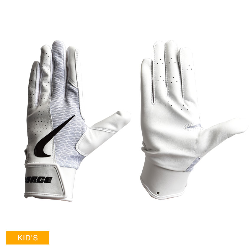 ナイキ バッティンググローブ キッズ ジュニア 子供 Force Edge Youth Gloves Nike Nbg22 野球 ソフトボール バッティンググラブ 手袋 スポーツ トレーニング 運動 ブランド ロゴ ノック かっこいい Zspo ホワイト 白 ブラック 黒 引出物