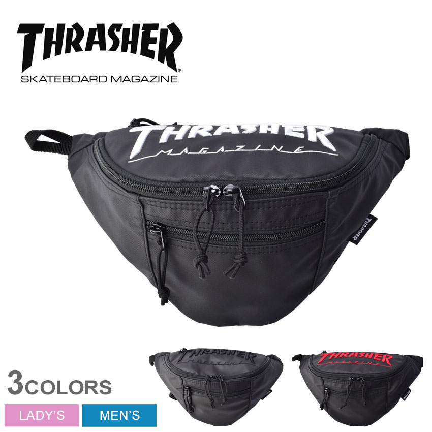 スラッシャー ボディバッグ メンズ レディース ウエストバッグ THRASHER WAIST BAG THR-145 ウエストポーチ ショルダー 斜め掛け 刺しゅう 刺繍 バッグ カバン ブランド アウトドア スクール スポーツ スポーティ デイリー おしゃれ