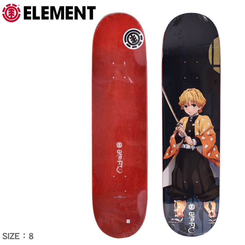 エレメント スケートボード メンズ レディース 鬼滅の刃 善逸 デッキ 8インチ Element Kimetsu Zenitsu 1 Deck 我妻善逸 コラボ キャラクター スケボー ボード スケート ストリート ロゴ デポー