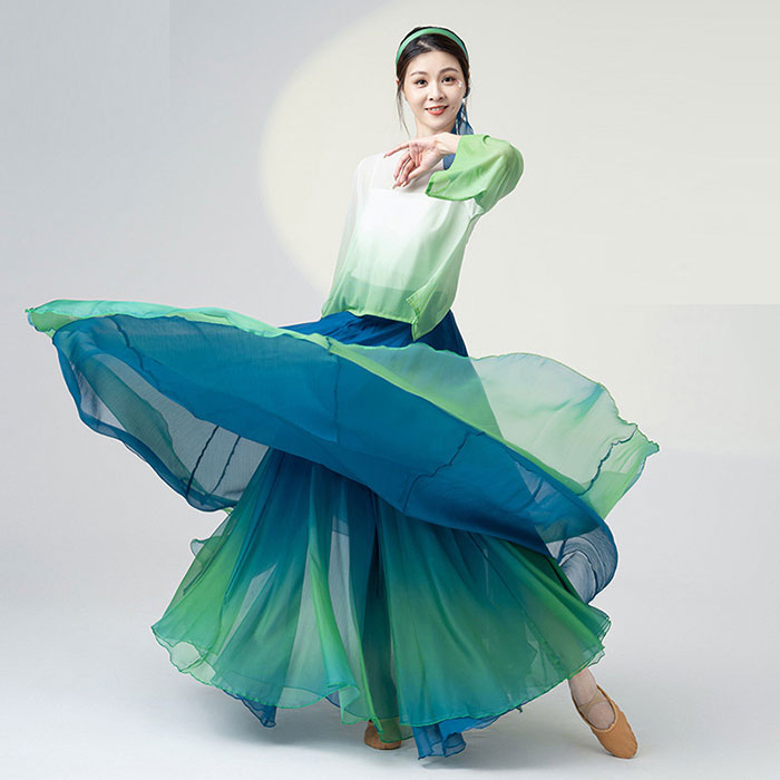 楽天市場】ダンス衣装 長袖 トップス ロング丈 シフォン 巻き