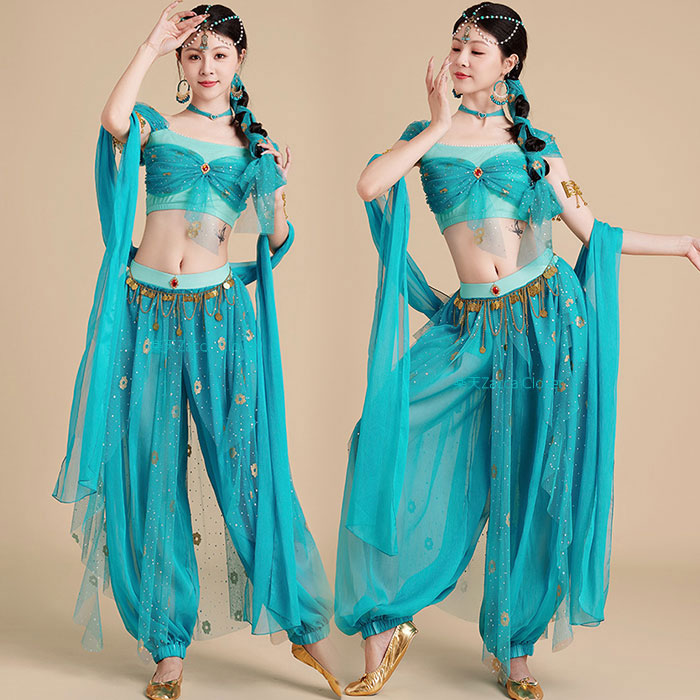 ベリーダンス 衣装 コスチューム セットアップ アラジン アジア インド Amazon.co.jp: [AWONGAHI] ベリーダンス 衣装 4点セット