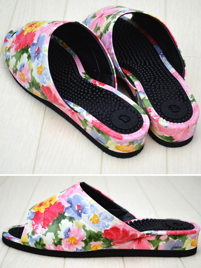 スリッパ ヘルス ヒール 花柄 ピンク パープル サイズ レディース ツボ 室内履き ルームシューズ 健康サンダル 健康スリッパ 女性用 婦人 上履き 室内履き おしゃれ 普通サイズ 春夏秋冬 ギフト包装無料 Amedf Com Br
