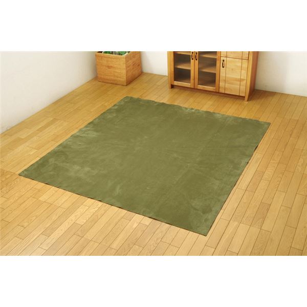 ラグマット カーペット 3畳 洗える 無地 グリーン 約185×240cm 裏:すべりにくい加工 (ホットカーペット対応)|雑貨のお店 ザッカル ラグマット カーペット 3畳 洗える 無地 グリーン 約185×240cm 裏:すべりにくい加工 (ホットカーペット対応)|雑貨のお店 ザッカル
