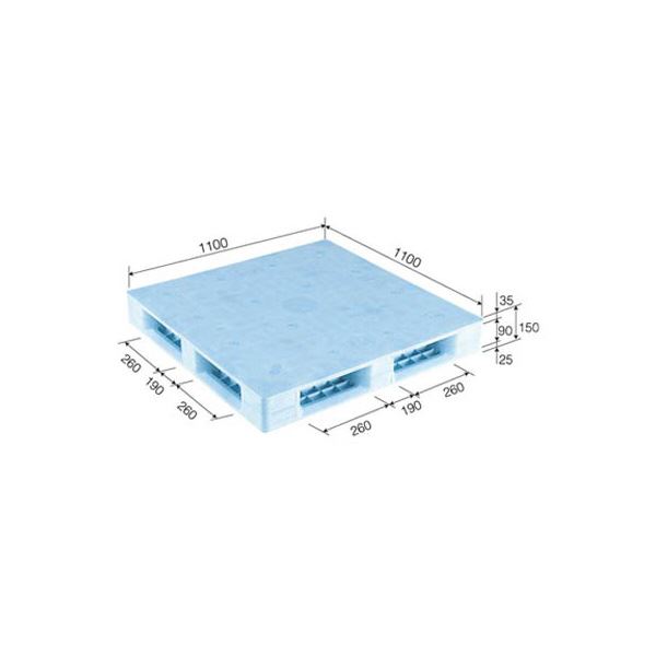 三甲(サンコー) プラスチックパレット/プラパレ 【片面使用型】 軽量 D4-1111F ライトブルー(青)【代引不可】|雑貨のお店 ザッカル