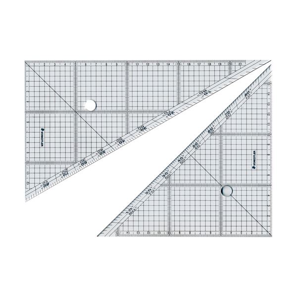まとめ ステッドラー レイアウト用方眼三角定規 24cm 45 60 ペア 966 24 1組 21 サイズ交換ｏｋ