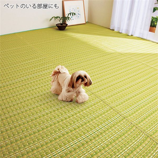 い草風 ラグマット/絨毯 【江戸間8畳 約348×352cm 正方形 グリーン】 洗える 日本製 折りたたみ収納可 〔リビング〕|雑貨のお店 ザッカル い草風 ラグマット/絨毯 【江戸間8畳 約348×352cm 正方形 グリーン】 洗える 日本製 折りたたみ収納可 〔リビング〕|雑貨のお店 ザッカル