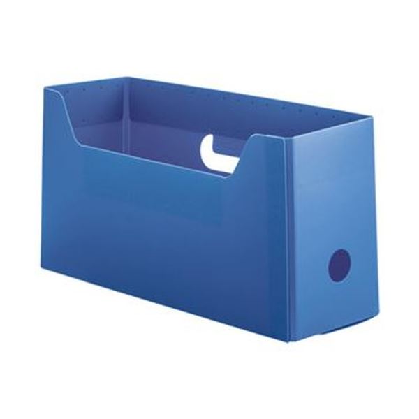 （まとめ）TANOSEE PP製ボックスファイル（組み立て式）A4ヨコ ショートサイズ ブルー 1セット（10個）【×5セット】｜雑貨のお店　ザッカル