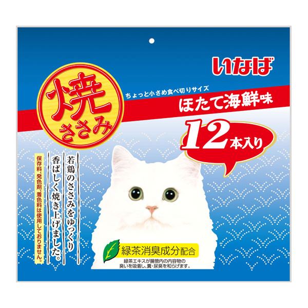 お求めやすく価格改定 焼ささみ 〔まとめ〕 ペットフード 21 キャットフード いなば 猫用品 ほたて海鮮味 ペット用品 12本入り 12セット 猫用品