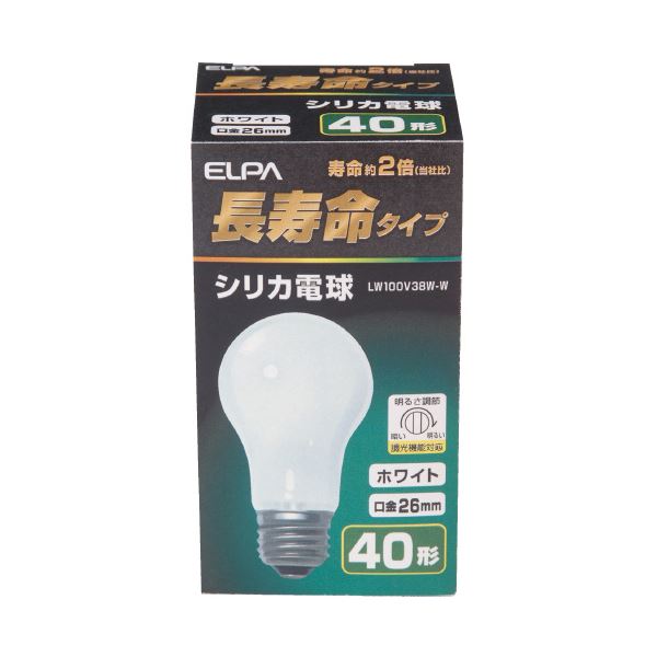 まとめ 朝日電器 ELPA シリカ電球40形 LW100V38W 白 ×50セット 21 【初売り】