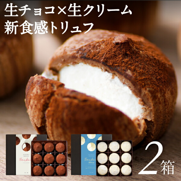 【ポイント2倍】 お歳暮 冬ギフト 生チョコ 【最短当日出荷】 クリスマス スイーツ チョコ 9個入 2箱 選べる2種 送料無料 御歳暮 チョコレート トリュフチョコレート トリュフ 絶品 生チョコレート ホワイトチョコ ショコラ ボヌール プレゼント 財宝 誕生日プレゼントのご紹介