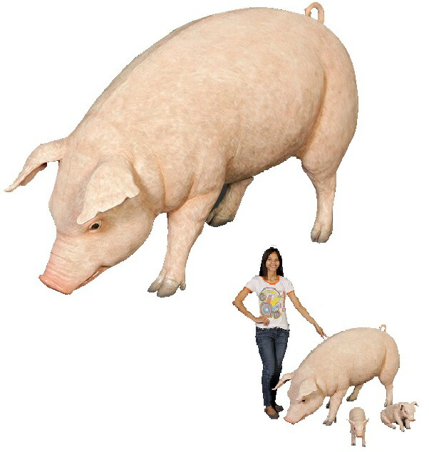 母さん豚 / Fat Pig FRP 耐水 軽い 強い 屋外用塗装 ガーデンファニチャー 置物 インテリア オブジェ 送料無料