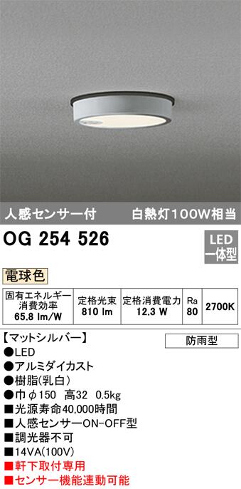 人気ブラドン オーデリック 軒下用LEDシーリングライト 白熱灯１００Ｗ相当 人感センサー OG254526 メーカー直送最短発送 期間限定SALE  www.bmb-okna.ru