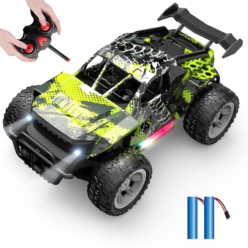 DEERC ラジコン ラジコンカー 子供向け 車 おもちゃ RCカー リモコンカー rc car 電動 RCジープ オフロード 全地形 2.4Ghz 充電式バッテリー2個 ライト付き 操作簡単 こども 男の子 小学生 中学生