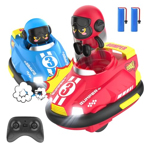 DEERC ラジコン 車 ラジコンカー 子供向け おもちゃ rcカー リモコンカー 子供ラジコン リモコン バンパーカー 対戦モード LEDライト 音效付き 2.4GHz 操作時間50分 耐衝撃 360 °回転 高低速切替