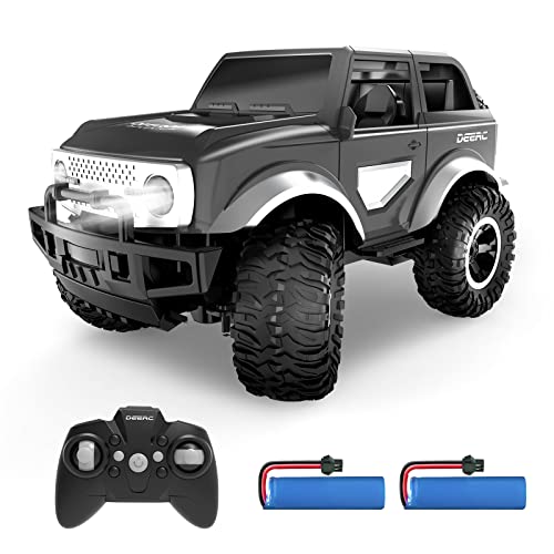DEERC ラジコンカー こども向け オフロード RCカー 操作時間160分 バッテリー2個 デモモード LEDライト付き 子供 2.4GHz リモコンカー 防振 安定性 おもちゃ 誕生日 入園 こどもの日 プレゼント 子