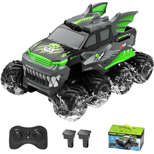 Ritaosan ラジコンカー 水陸両用 ラジコン オフロード 子供向け 人気 8輪 全身防水 2.4Ghz 8WD 360°回転 ラジコンボート 電動 おもちゃ リモコンカー 充電式 車 充電池2本付き 操作時間60分間 男の
