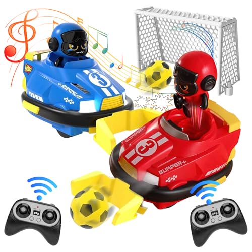 7JI ラジコン 車 ラジコンカー バンパーカー サッカー 子供向け おもちゃ RCカー リモコンカー 子供ラジコン リモコン 対戦ゲーム LEDライト リモコンバンパーカーおもちゃ 子供向け 子供 こ