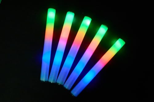 【かわいいプラス】光るルミトン10本セット（レインボー）15インチ ペンライト コンサート LED サイリウム 電池式 コンサート ライト 発砲スチロール 棒 パーティー動画 光るスポンジ棒 パ