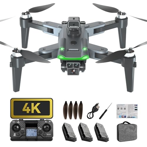 ドローン カメラ付き GPS搭載 4K動画 HYTOBP ブラシレスモータードローン20分飛行時間バッテリー3本 3Dフリップ 90°調整可能 折り畳み式 ??伝送自動帰還オートフォローミー 屋外ドローン 国