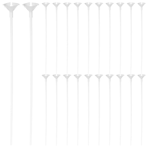 EXCEART バルーンスティック 透明 手持ち 風船 棒 バルーン スティック 40cm 200本入