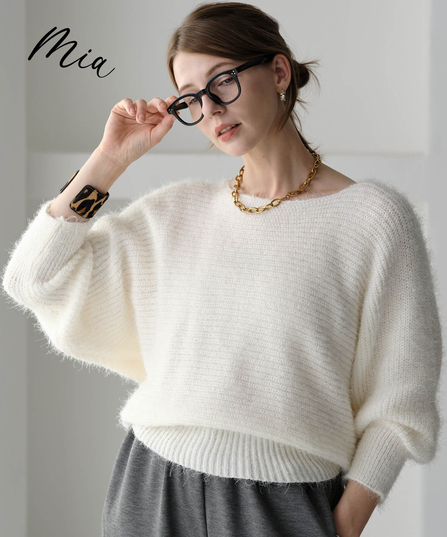 yuki×HAPTIC】ウール圧縮ニットショートコーディガン ROOMコラボ