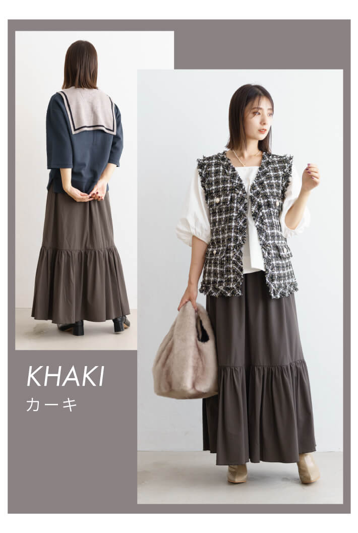 リカちゃん　洋服　コーデュロイ❤️ロングスカート　カーキ　ハンドメイド リカちゃん 洋服 コーデュロイ❤️ロングスカート カーキ ハンドメイド
