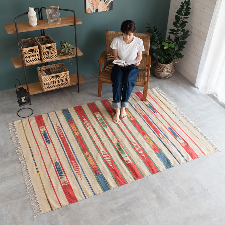 未使用品 コットンラグ キリムラグラグ Sサイズ 140 0cm Aタイプ ラグ マット キリム インド綿 オルテガ エスニック ネイティブ 民族 カーペット ラグマット 140cm 絨毯 じゅうたん らぐ おしゃれ インテリア 男前 西海岸 310 Batesmartin Com