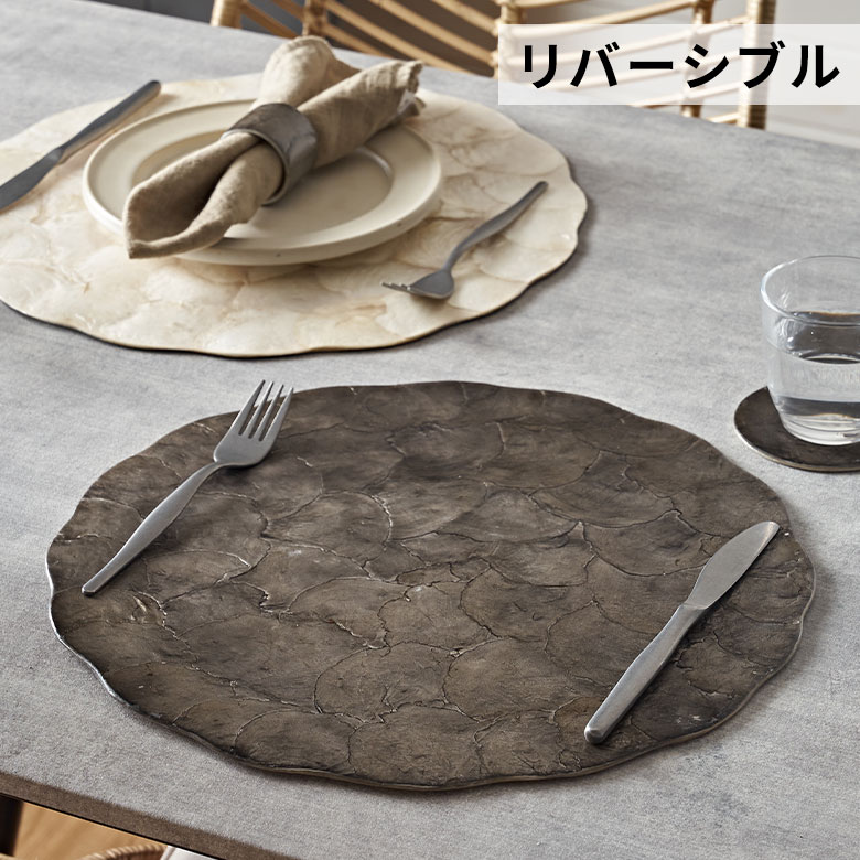 Capizシェルプレイスマット オレンジ main image 1