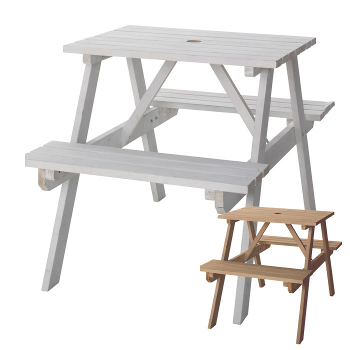 楽天市場】【最大500円クーポン】 テーブル＆ベンチ アウトドア 天然木