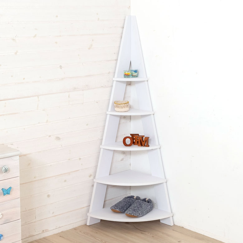 楽天市場】コーナーラック ホワイト ナチュラル ブラウン ツリー型