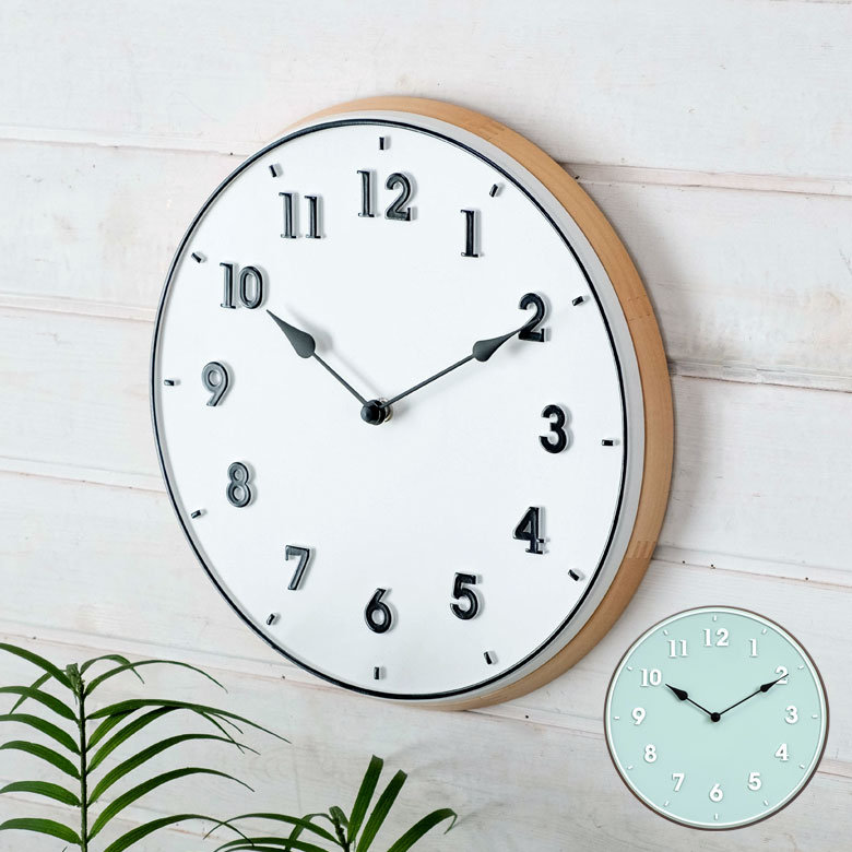 史上一番安い短納期のスイープ式 壁時計 ライトブルー 掛け時計 白 水色 円形 インテリア 寝具 収納 寝室 壁掛け時計 プレゼント 直径30cm 丸型 新築祝い ギフト 時計 合成樹脂 木 ブルー ホワイト スイープムーブメント ウッド おしゃれ ウッドフレーム