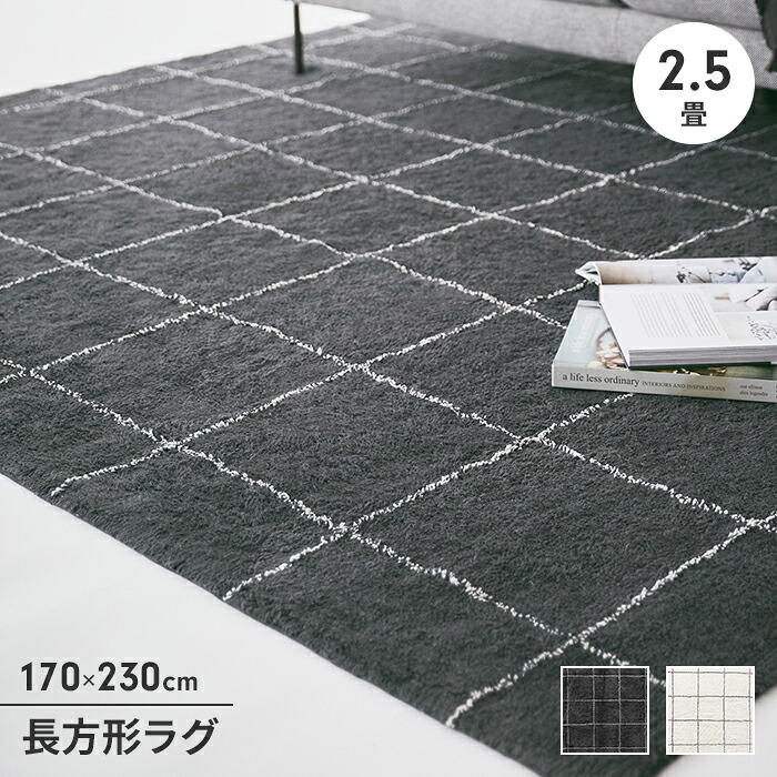 【マラソンSALE10%OFF】【値下げ】ラグ オールシーズン 170×230 ラグマット ラグカーペット 2.5畳 長方形 大きめ 保温性 通気性 シンプル おしゃれ