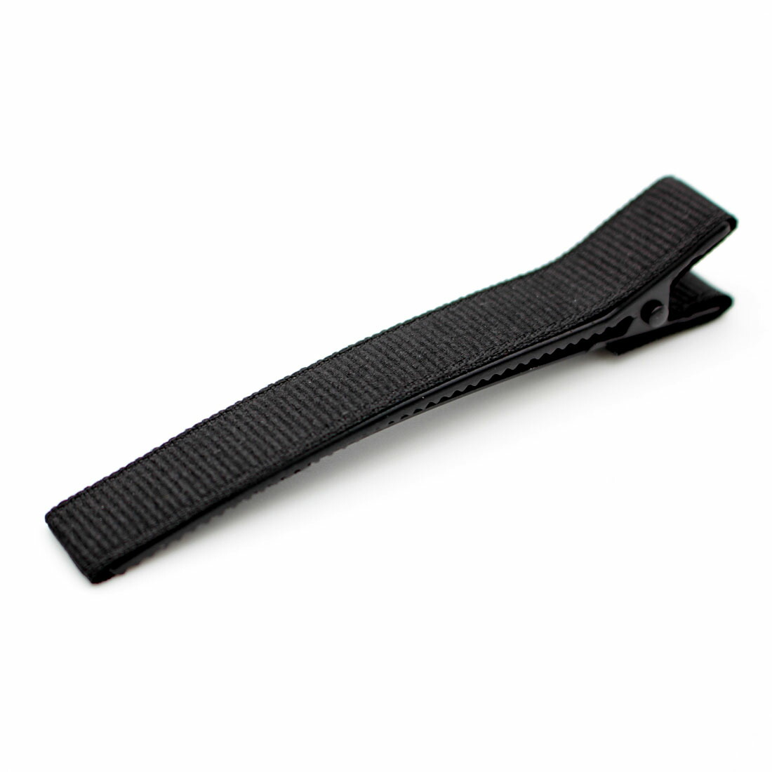 【4個パック】グログランリボン 仕上げ ヘアクリップ 全8色【曲面タイプ、60×10mm】sgy-213-gr4p (やっとこピン クリップ  ヘアピン 6cm 1cm アクセサリーパーツ パーツ 金具 ブラック ローズピンク ワインレッド ペールブルー ネイビー オフホワイト ベージュ ...